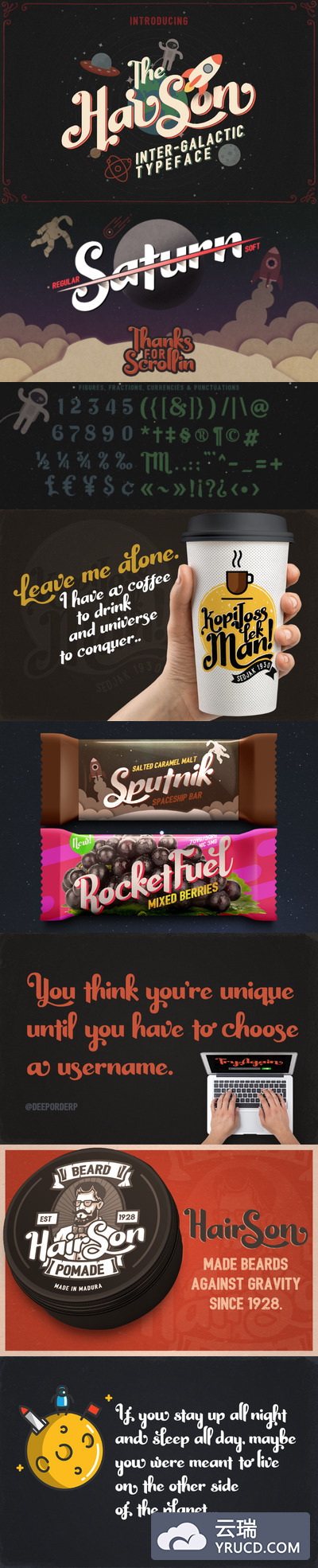 字体 | 复古时尚个性流畅潇洒圆润手写风格英文