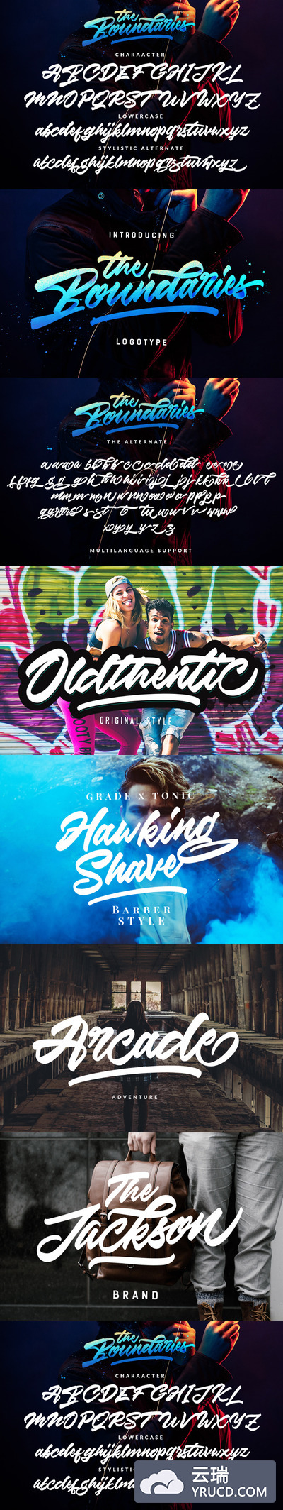 字体 | 优雅时尚涂鸦手绘手写街头笔刷风格文字