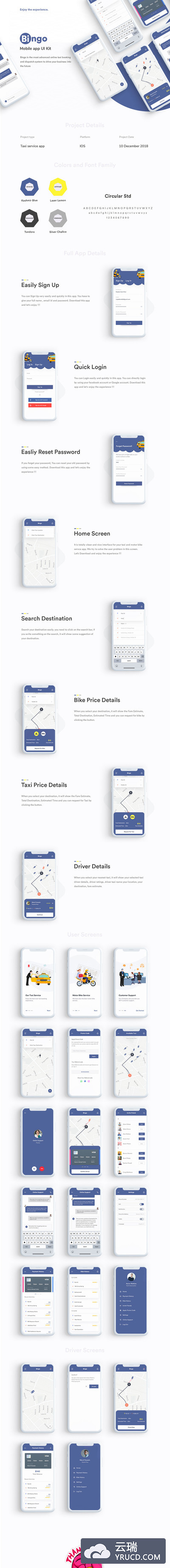 高品质带插画的打车 APP UI KIT [Sketch,PSD,XD,Fig]