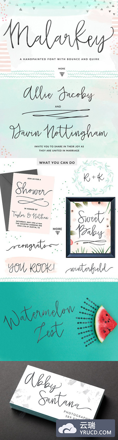 流畅手绘字体 Malarkey