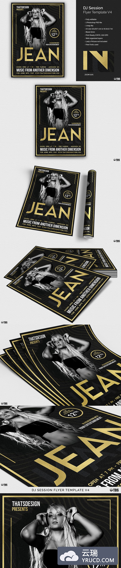 DJ主题海报模板 DJ Session Flyer PSD V4