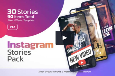 时尚的Instagram视频动态APP效果展示AE模板 [AEP]