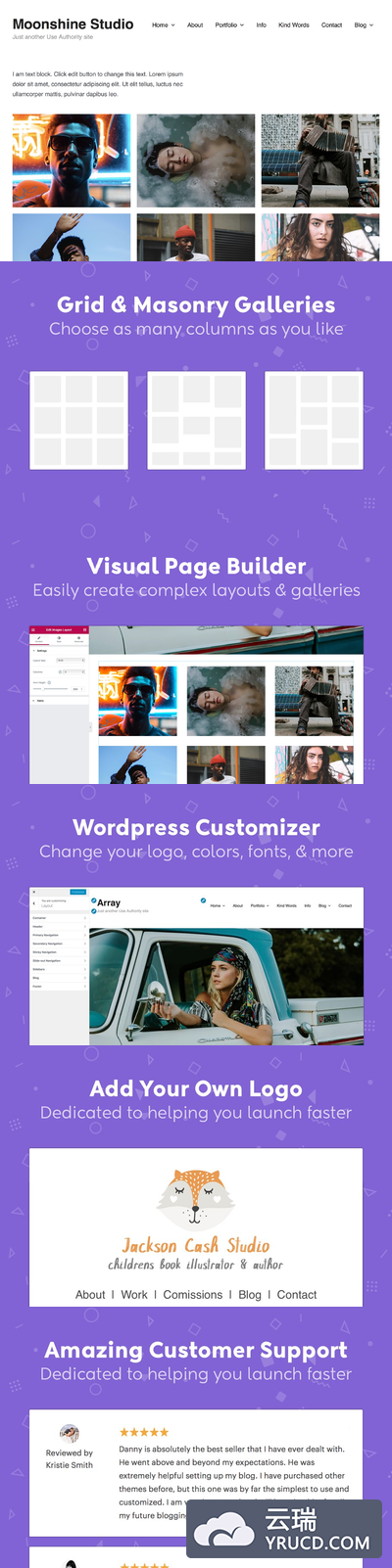 照片WordPress网站主题 Photography Theme - Moonshine
