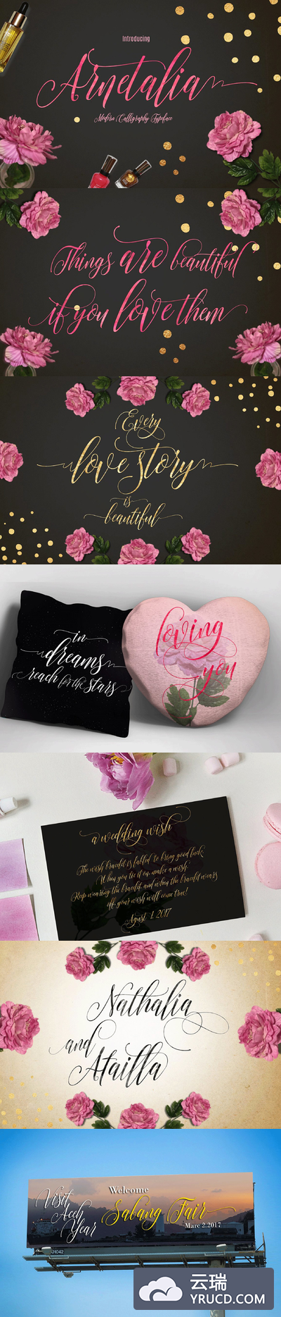 女性风格的手绘字体 Arnetalia