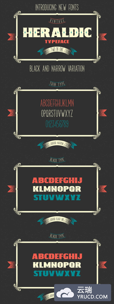 大标题字体 Heraldic Typefaces Set