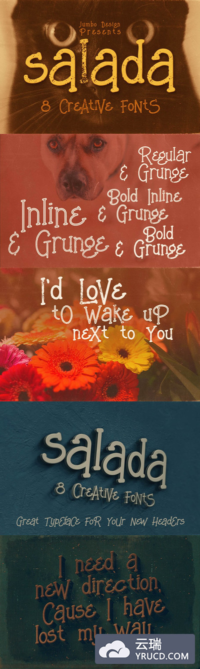 趣味字体 Salada - 8 Funny Style Fonts