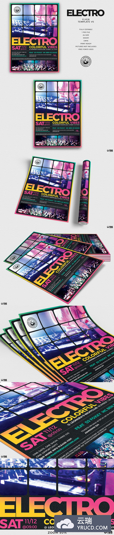 电子音乐海报 Electro Flyer PSD V5