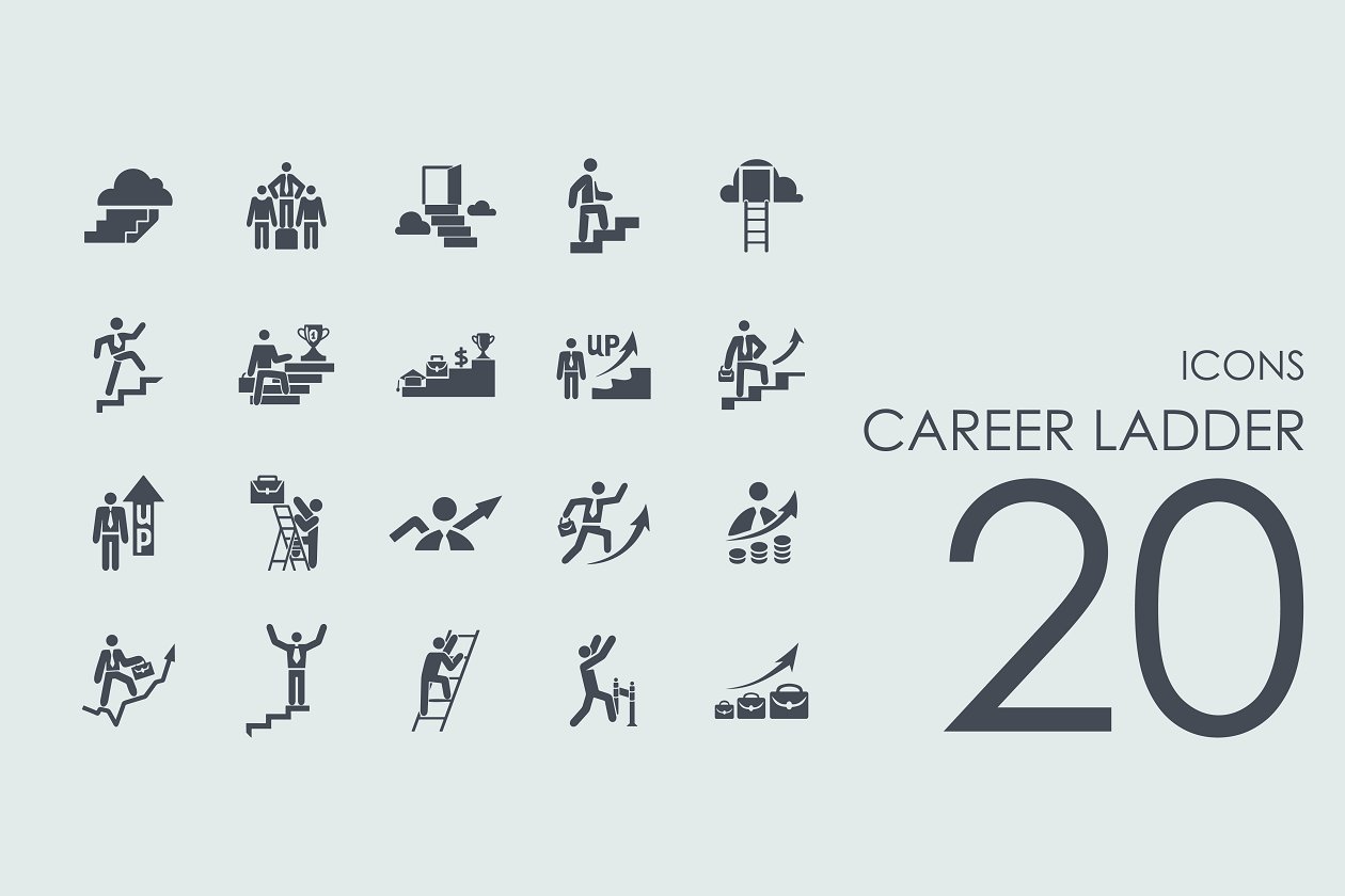 20个职业阶梯图标 20 Career Ladder icons