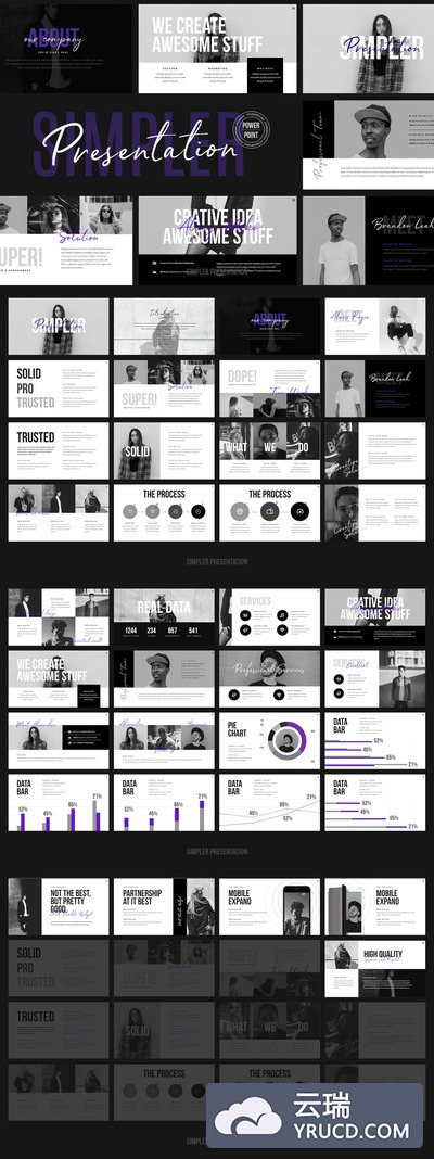 时尚简约高端多用途的高品质powerpoint幻灯片演示模板（pptx）