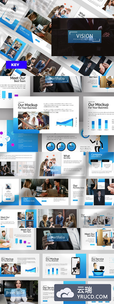 高品质的高端时尚商务商业多用途keynote幻灯片演示模板（key）
