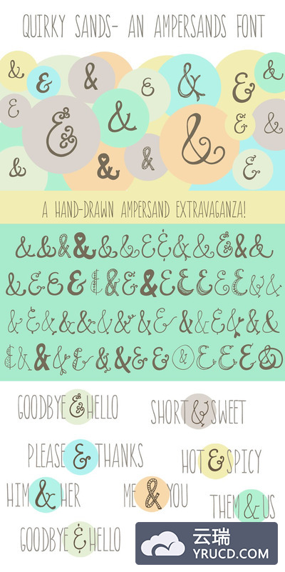 &的字体符号设计 Quirky Sands- An Ampersand Font