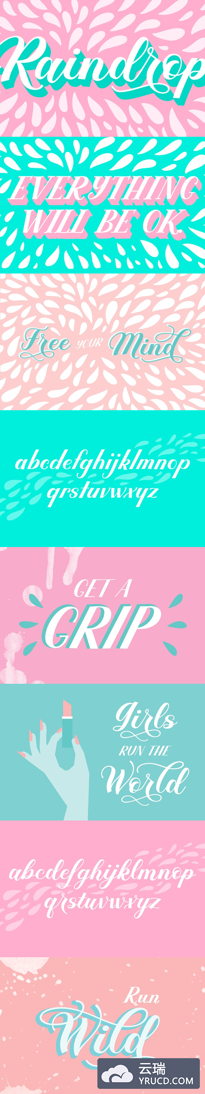 雨滴风格字体 Raindrop