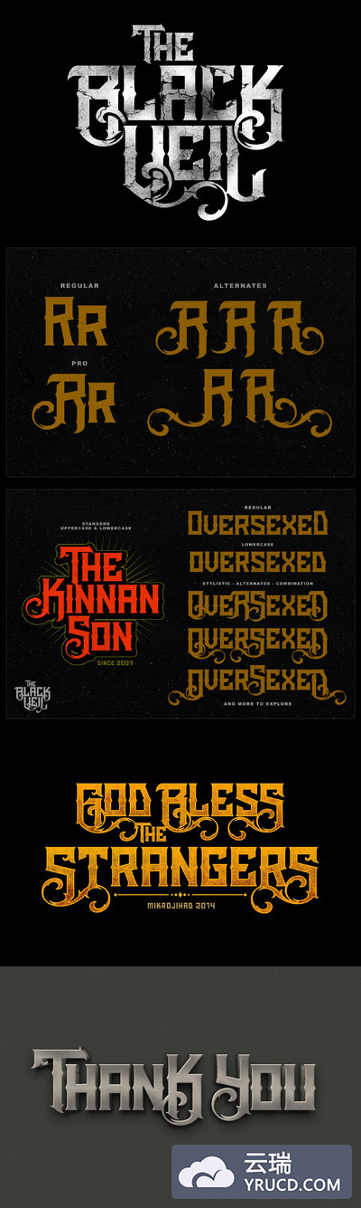 黑面纱风格的字体 The Black Veil