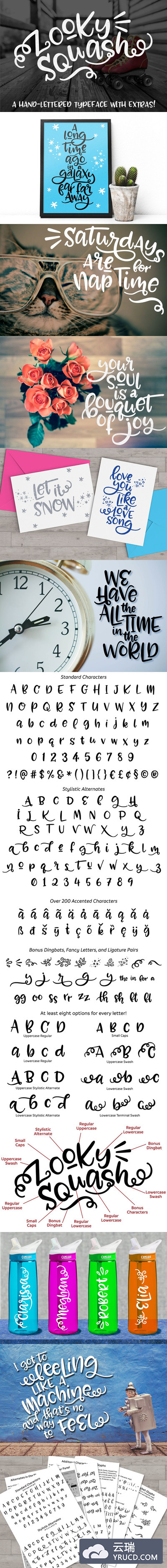 手工刻字字体 Zooky Squash: a hand-lettering font