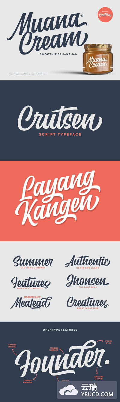 圆滑的手写字体 Crutsen