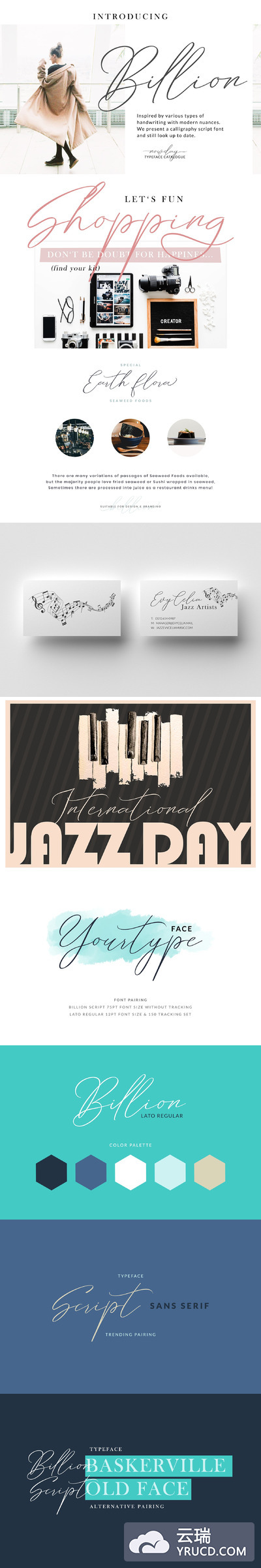 签字风格的手写字体 Billion Script