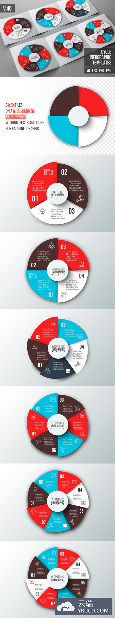 信息图表类模板 Infographics template set v.40