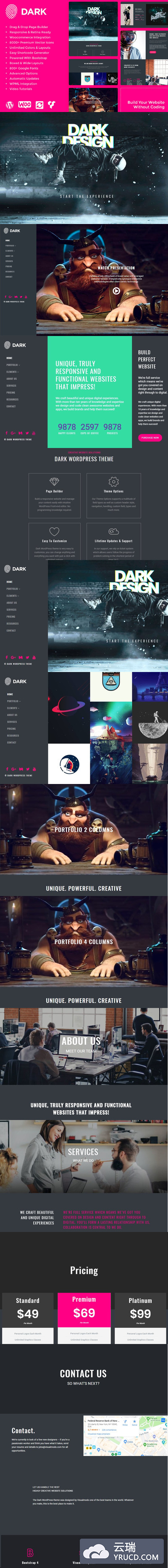 深色响应WordPress主题 Dark Responsive WordPress Themes