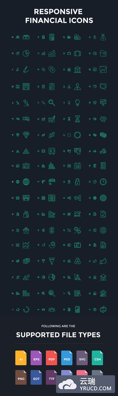 金融类响应式网页图标下载 Responsive Financial Vector Icons