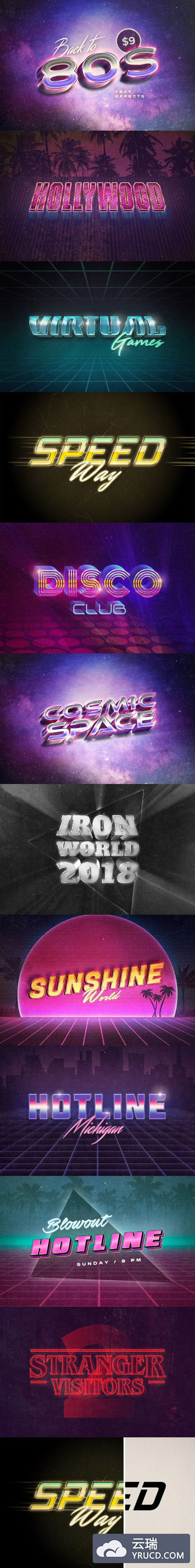 80年代的复古文本效果 Back to the 80s Retro Text Effects