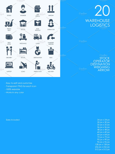 仓库物流图标 Warehouse logistics icons