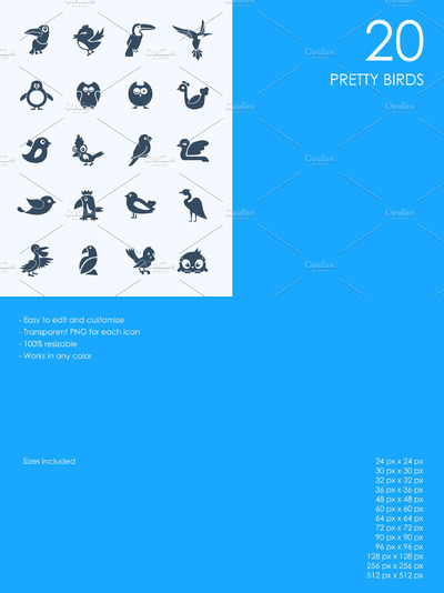 漂亮的小鸟图标 Pretty birds icons