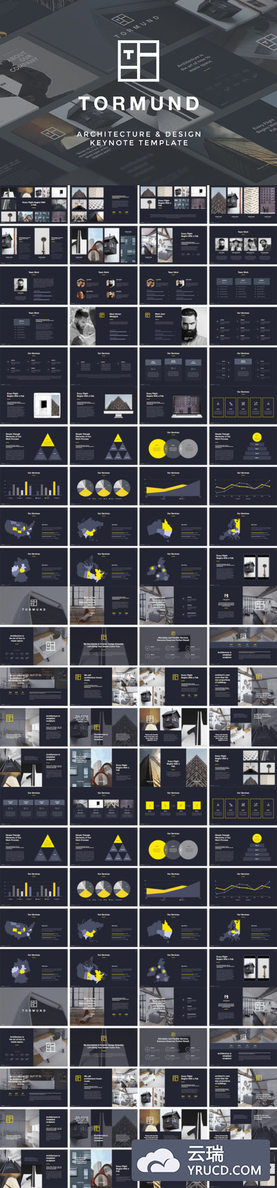 时尚高端简约商务商业配色的keynote幻灯片演示模板（key）