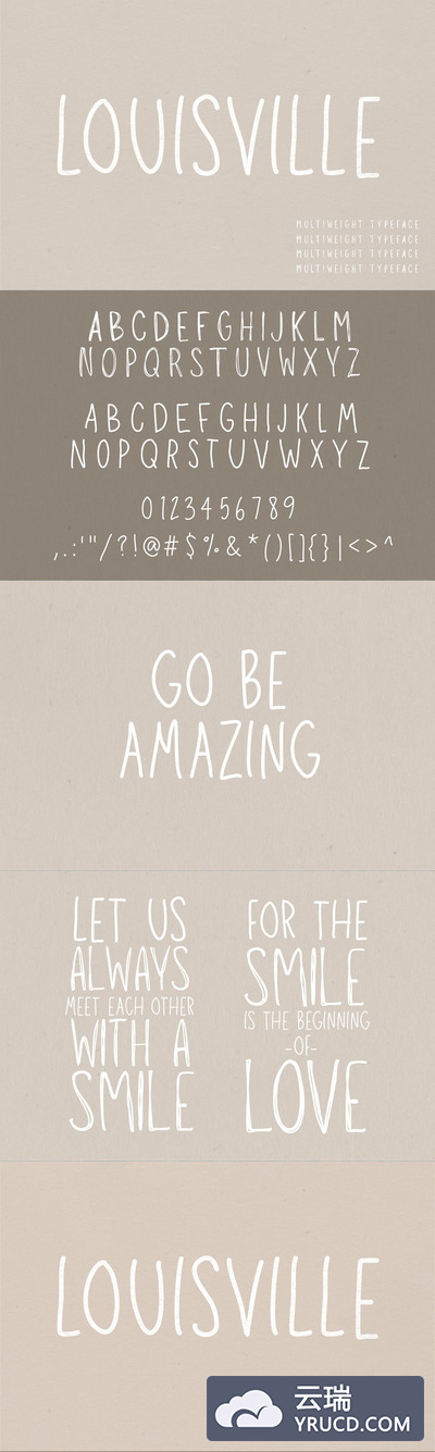 随意手写字体 Louisville | A Multi-Weight Font