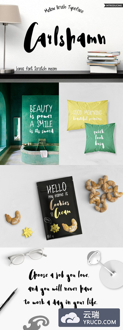 粗圆可爱的手写字体 Carlshamn Font
