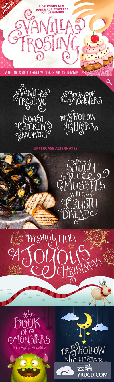 香草糖霜字体 Vanilla Frosting Typeface