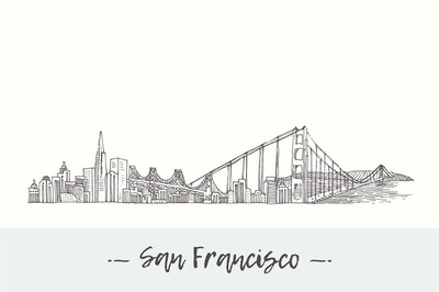 美国旧金山天际线插图 San Francisco skyline, USA