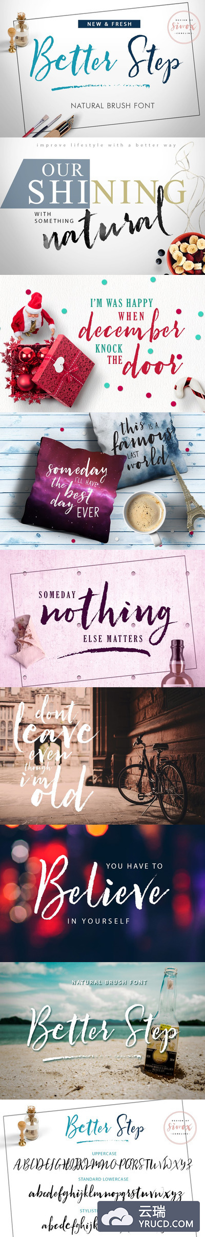 手写肌理笔刷效果的字体 Better Step Brush