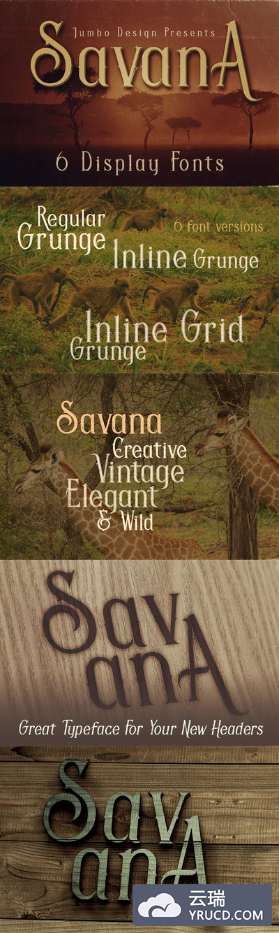 故事风格的字体 Savana - 6 Display Fonts