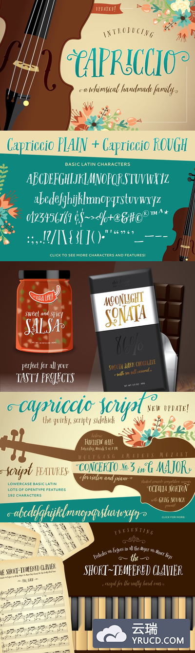 复古经典字体 Capriccio Family