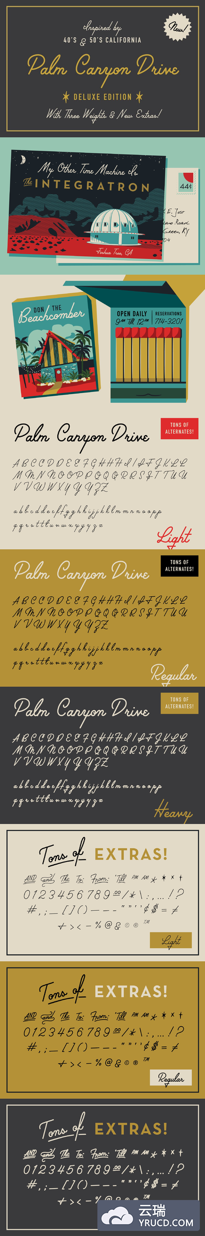 流畅手写字体 Palm Canyon Drive | Script & Glyphs