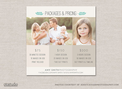 照片式传单海报模板 Flyer Photography Pricing Guide