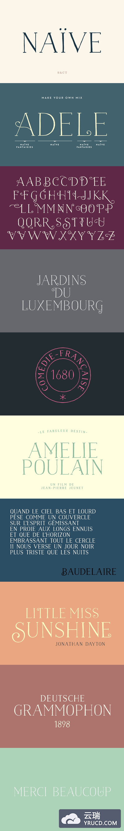 时尚优雅的字体 Naive Font Pack