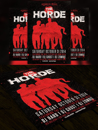 部落万圣节派对传单 The Horde Halloween Party Flyer