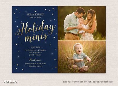 冬季假日图片海报模板 Winter Holidays Minis Flyer Template