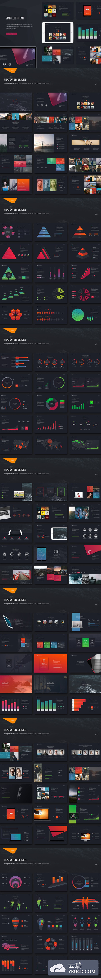 带有各种类型大数据图表设计的高品质多用途时尚高端powerpoint幻灯片演示模板（pptx）