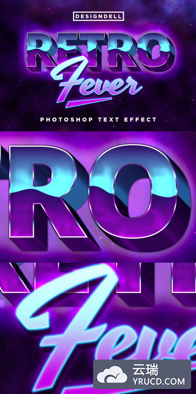 复古发烧Photoshop图层样式效果 Retro Fever Photoshop Effect