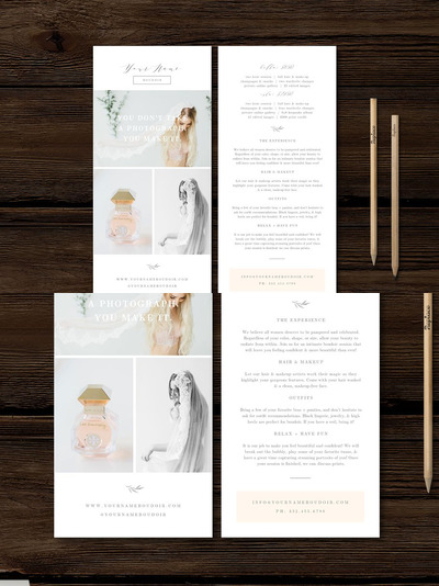 婚礼海报模板 Boudoir Rack Card Template