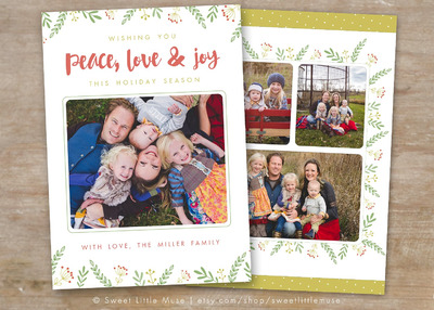 节日卡片模板 Holiday Card Template for Photoshop