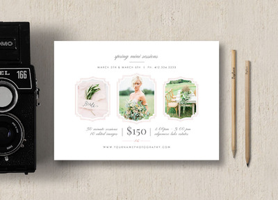 极简主义婚礼套餐海报模板 Mini Session Template