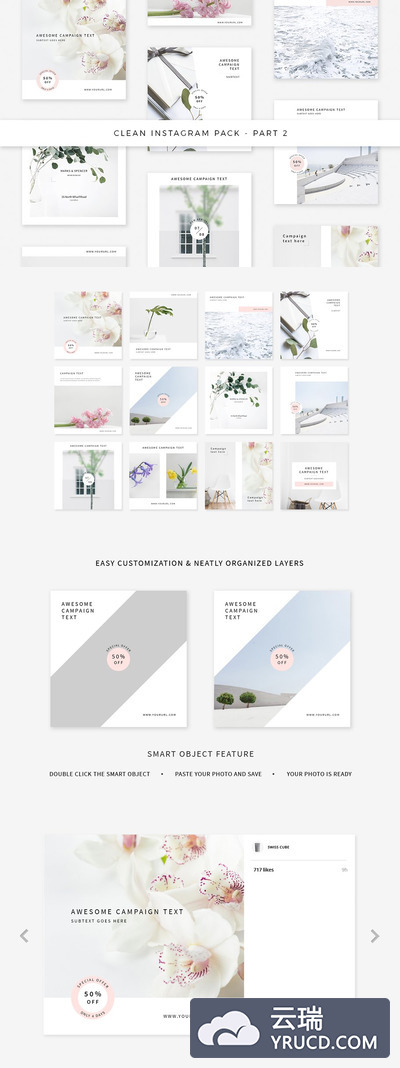 感觉的社交网络图片模板 Clean Instagram Pack - Part 2