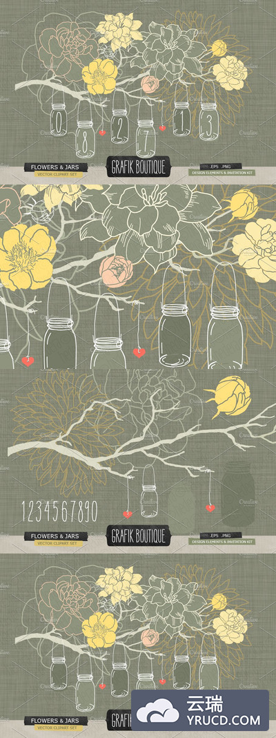 垂悬的瓶子黑暗的背景 Hanging jars dark background