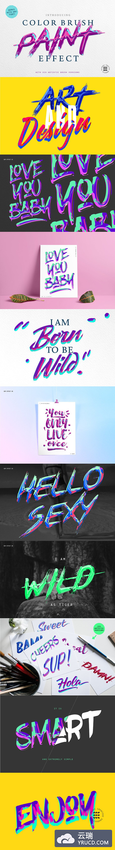 抽象涂料文字效果 ABSTRACT PAINT TEXT EFFECTS