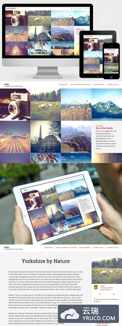 照片摄影响应式网站模板 Lens - Responsive Photography Theme