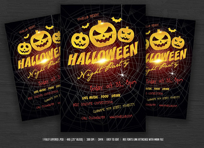 万圣节派对海报模板 Halloween Party