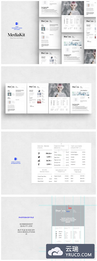 个人简历模板 Blogger Media Kit